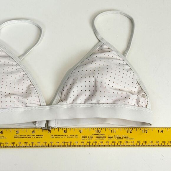 Fabletics White Perforated Triangle Bikini Top M - Picture 7 of 8